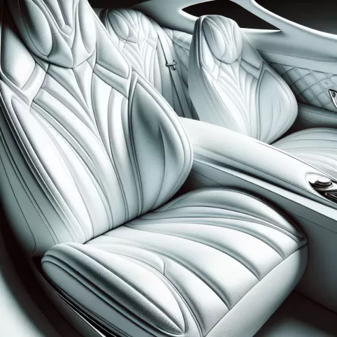 biała tapicerka w samochodzie